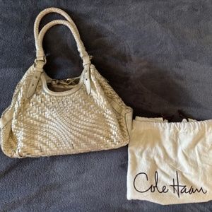 Cole Haan Gold Woven Leather bag